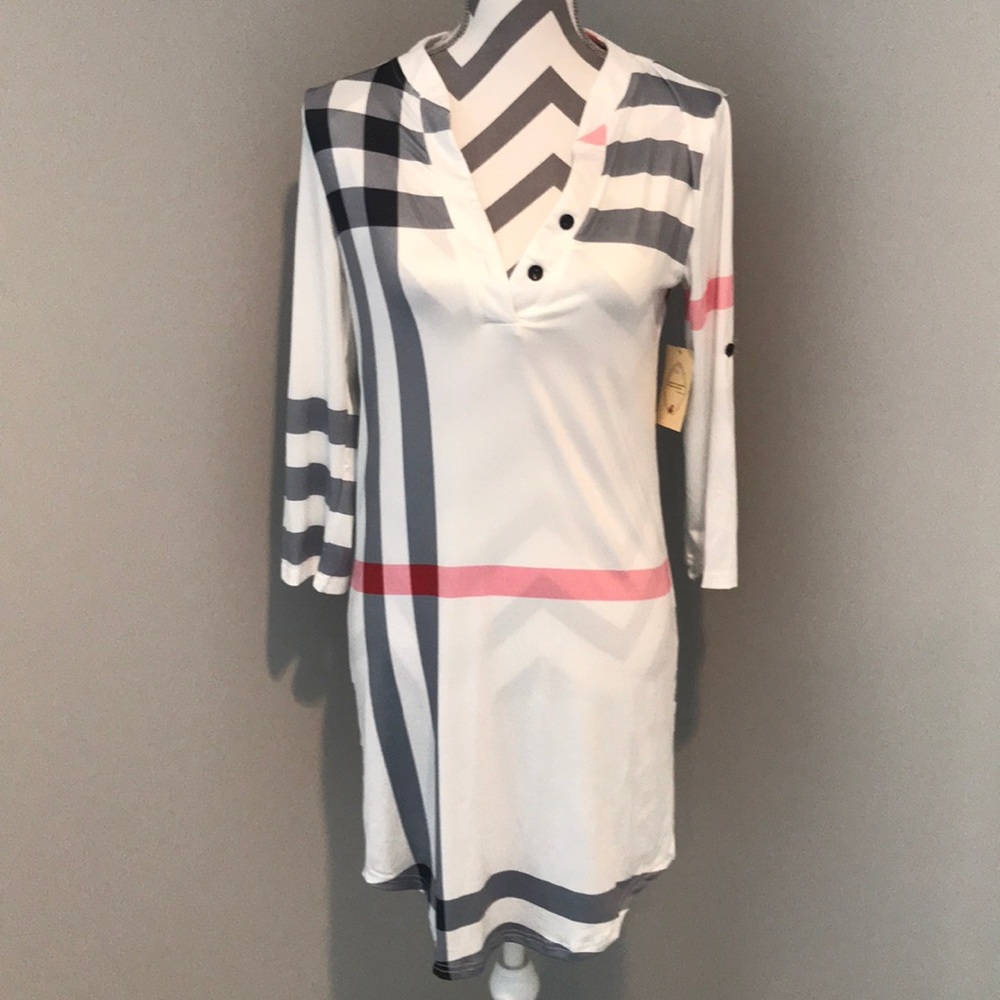 Plaid Print Jersey Dress